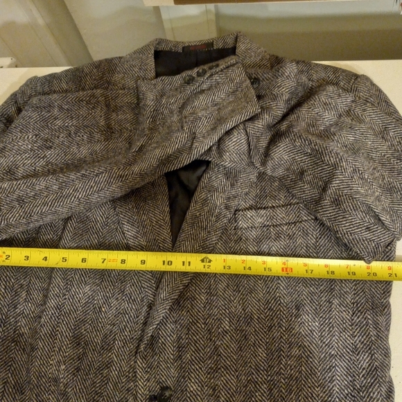 BARRINGTON Wool Blazer Sports Coat Jacket Blavk & White Herringbone  Size 42R - Picture 6 of 11
